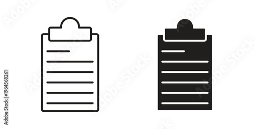 Clipboard icons symbol. Simple, flat design for web or mobile app
