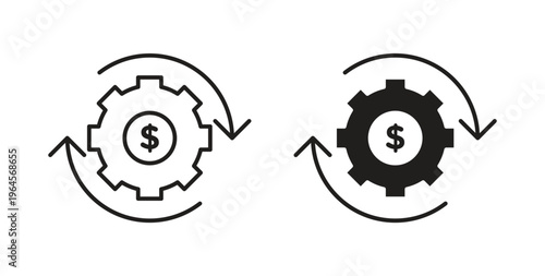 Costs optimization icons symbol. Simple, flat design for web or mobile app