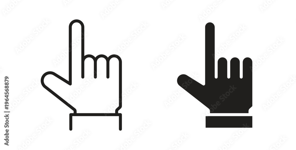 Obraz premium Cursor hand icons symbol. Simple, flat design for web or mobile app