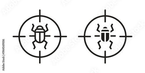 Debug icons symbol. Simple, flat design for web or mobile app