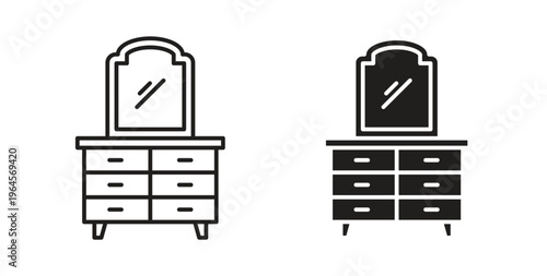 Dresser icons symbol. Simple, flat design for web or mobile app