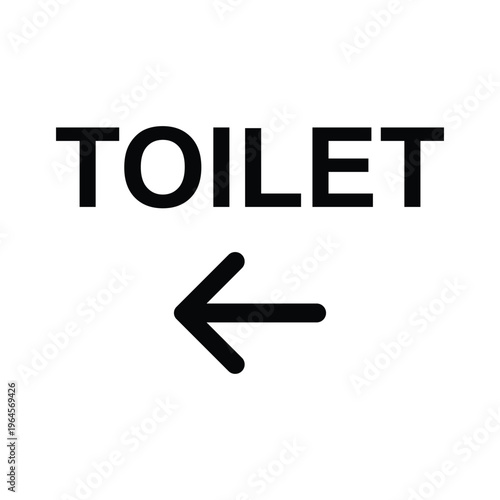 toilet, wc, restroom left arrow sign icon vector