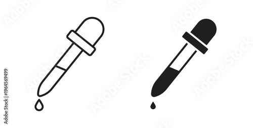 Dropper pipette icons symbol. Simple, flat design for web or mobile app