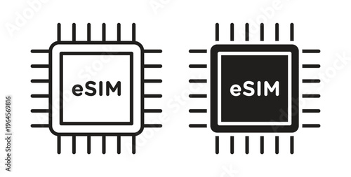 ESIM icons symbol. Simple, flat design for web or mobile app