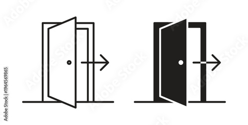 Exit icons symbol. Simple, flat design for web or mobile app