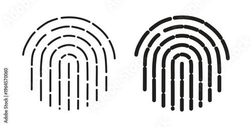 Fingerprint icons symbol. Simple, flat design for web or mobile app