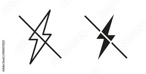 Flash off icons symbol. Simple, flat design for web or mobile app