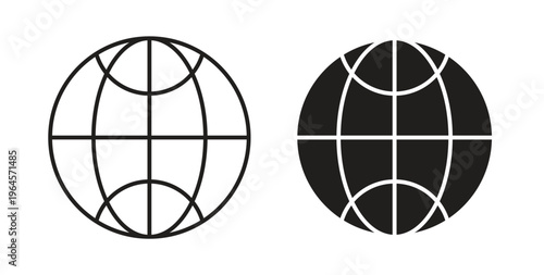 Globe icons symbol. Simple, flat design for web or mobile app