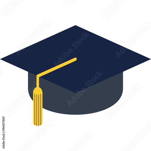 graduation cap icon over white background. vector illustration