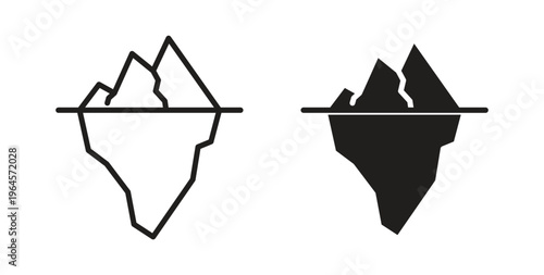 Iceberg icons symbol. Simple, flat design for web or mobile app