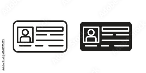 ID card icons symbol. Simple, flat design for web or mobile app