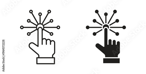 Interaction icons symbol. Simple, flat design for web or mobile app