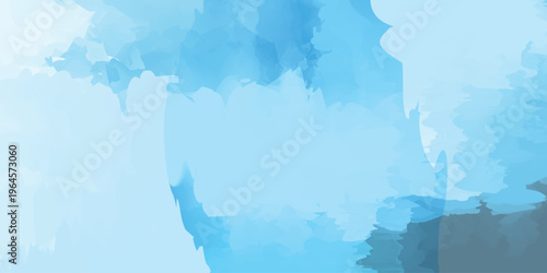 Abstract watercolor background with varying shades of light and dark blue tones