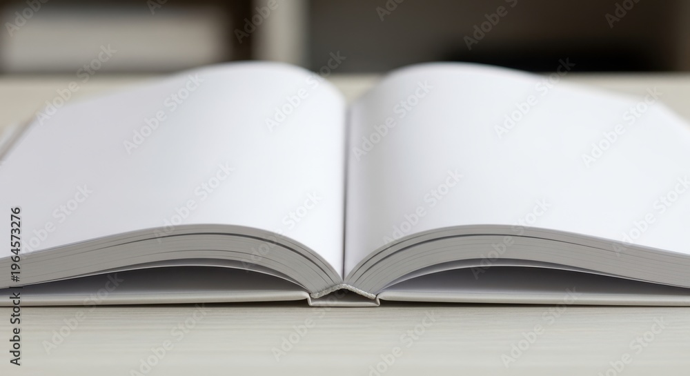 Fototapeta premium An open book resting on a table with pages spread wide