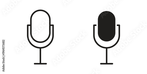Microphone icons symbol. Simple, flat design for web or mobile app