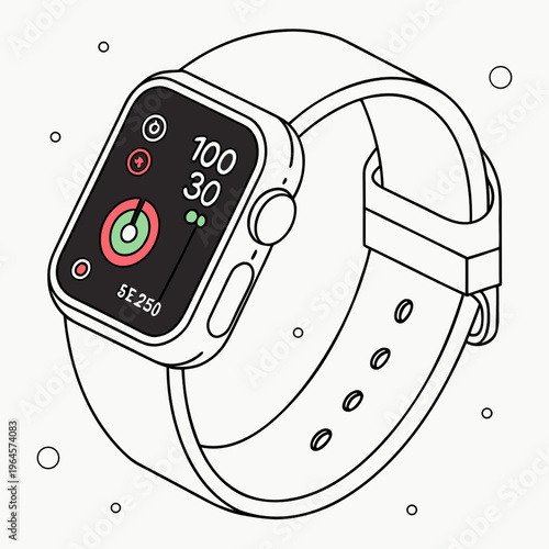 A smartwatch with a digital display and wristband