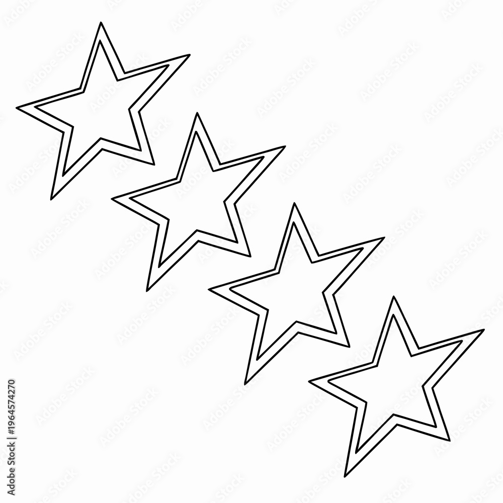 Obraz premium A group of four star shapes
