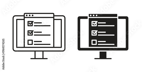 Online exam test icons symbol. Simple, flat design for web or mobile app