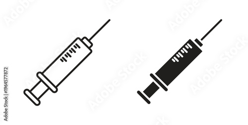 Syringe icons symbol. Simple, flat design for web or mobile app