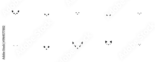Minimalist Black Vector Line Art Noses and Mouths Icon Set Isolated on White