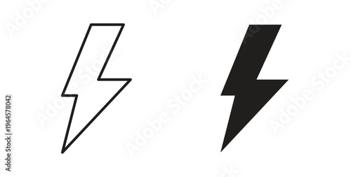 Thunder bolt icons symbol. Simple, flat design for web or mobile app
