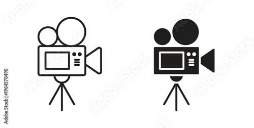 TV camera icons symbol. Simple, flat design for web or mobile app