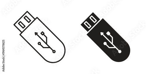 USB icons symbol. Simple, flat design for web or mobile app