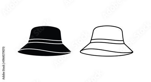Bucket hats with two stripes Vector