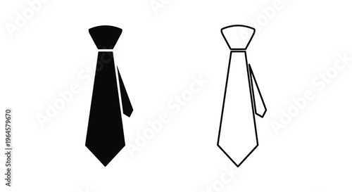 Black and white necktie illustrations Vector