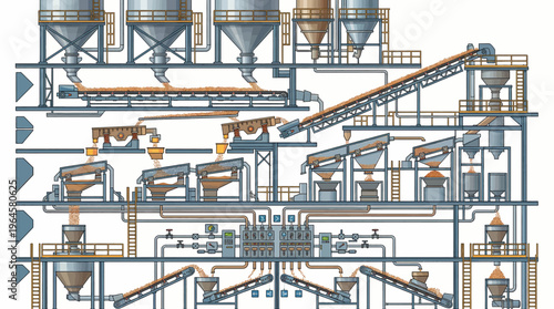 Industrial machinery and equipment in operation.