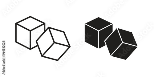 Sugar icons line and solid version, outline and filled vector design set