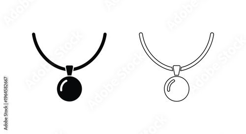 Black and white necklace pendant set Vector