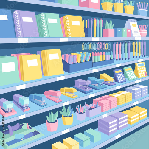 Vibrant illustration of 3D printers in a factory setting, conveying innovation and technology.