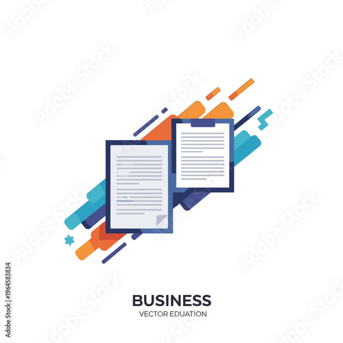 A minimalist composition of colorful geometric shapes and symbols on a white background, conveying a sense of modernity and creativity.