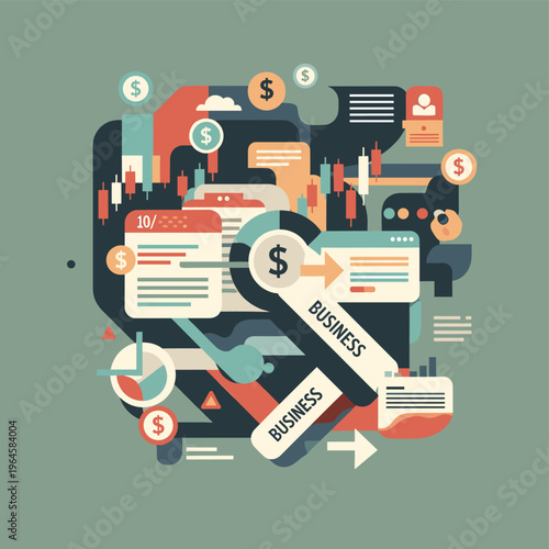 A minimalist abstract design element with geometric shapes in muted colors, conveying a sense of modernity and simplicity.