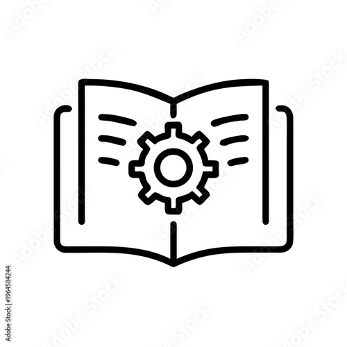 Instruction manual icon, technical documentation symbol