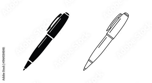 Black and white illustration pens Vector