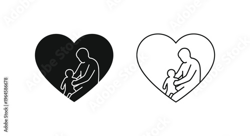 Heart with parents and child Vector