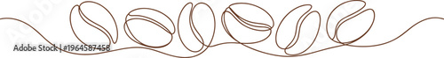 Brown coffee beans on a string line minimalist illustration