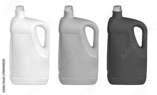 Plastic detergent bottles with handle in various colors