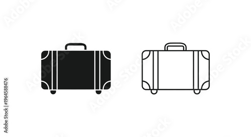 Black and white suitcase illustration Vector