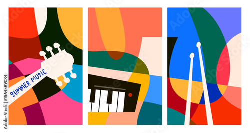 Vector illustration colorful summer music festival banner