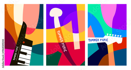 Vector illustration colorful summer music festival banner