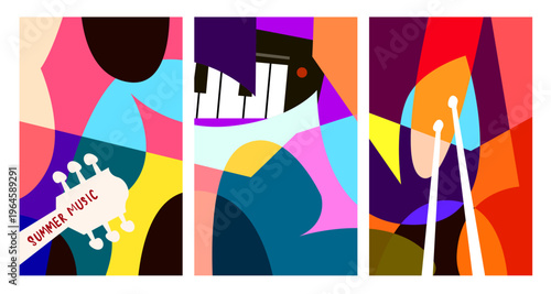 Vector illustration colorful summer music festival banner