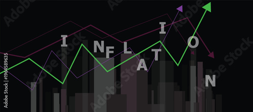 Illustration representing inflation in a financial or urban context, vector design