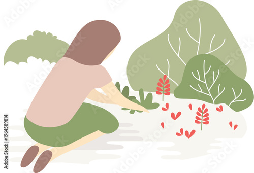 hand holding a rose and heart