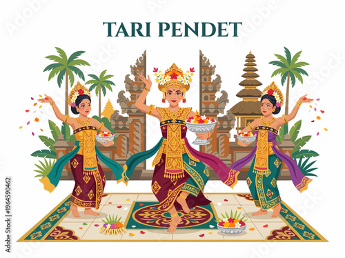 Balinese Pendet Dance Performance