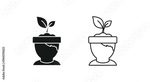 Plant growth icons set Vector