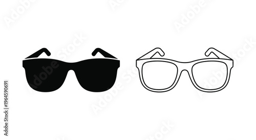 Sunglasses and glasses pair Vector