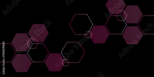 Abstract background golden hexagon stock line background. abstract artistic of geometric background Gold gradient abstract seamless vector pattern. Molecular structure abstract tech background.